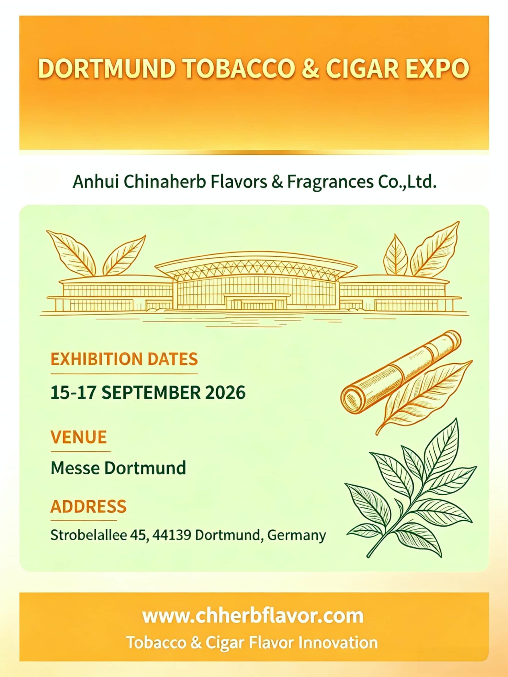  Meet ChinaHerb at InterTabac 2026 Dortmund | Premium Tobacco Cooling Agents & Flavor Solutions
